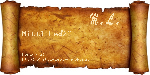 Mittl Leó névjegykártya